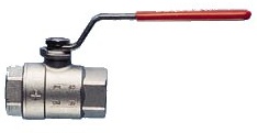 Art. 704: 2-piece body ball valve, stainless steel, threaded connection, PN 63/25